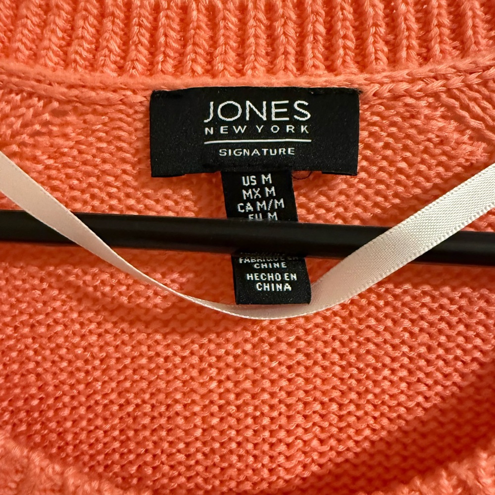NWOT Jones New York Coral Crew Neck Sweater - Picture 2 of 3